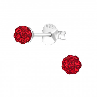 Ball - 925 Sterling Silver Basic Stud Earrings SD39259