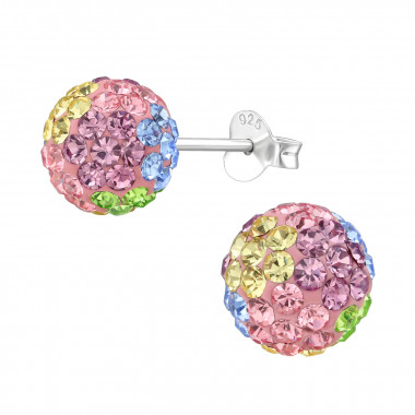 Ball - 925 Sterling Silver Basic Stud Earrings SD39271