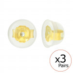 Silicone Coated Silver Butterfly Backs - 925 Sterling Silver Basic Stud Earrings SD40613