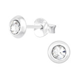 Round - 925 Sterling Silver Basic Stud Earrings SD41595