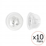 Silicone Coated Silver Butterfly Backs - Silicon Basic Stud Earrings SD41872
