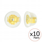 Silicone Coated Gold Plated Silver Butterfly Backs - Silicon Basic Stud Earrings SD41873