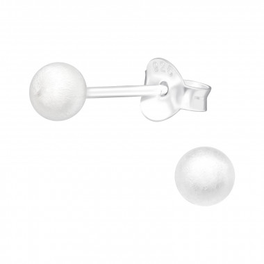 Ball 4mm - 925 Sterling Silver Basic Stud Earrings SD42146