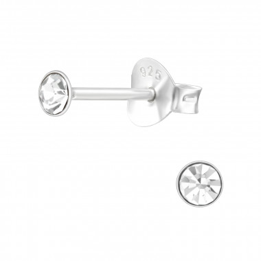 3mm Round - 925 Sterling Silver Basic Stud Earrings SD43252