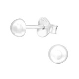 4mm Half Ball - 925 Sterling Silver Basic Stud Earrings SD43279