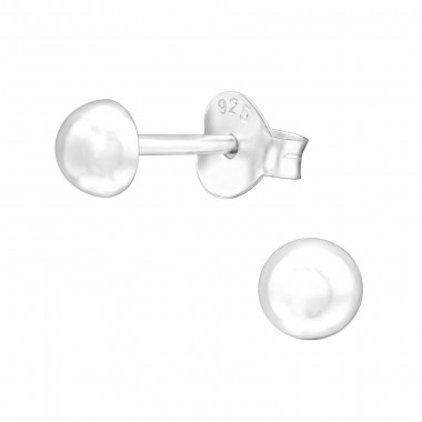 4mm Half Ball - 925 Sterling Silver Basic Stud Earrings SD43279