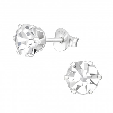 6mm Round - 925 Sterling Silver Basic Stud Earrings SD43752