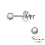 3mm Ball - 925 Sterling Silver Basic Stud Earrings SD44116