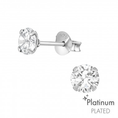 5mm Round - 925 Sterling Silver Basic Stud Earrings SD44117