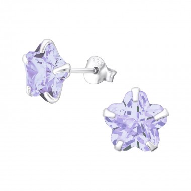 Star - 925 Sterling Silver Basic Stud Earrings SD4446