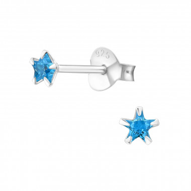 Star 3mm - 925 Sterling Silver Basic Stud Earrings SD45206