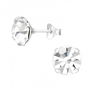 Round 8mm - 925 Sterling Silver Basic Stud Earrings SD46089