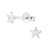 Star - 925 Sterling Silver Basic Stud Earrings SD4655