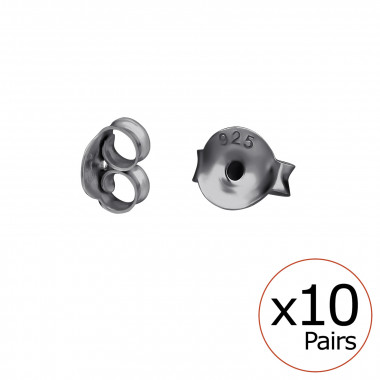 Butterfly Backs - 925 Sterling Silver Basic Stud Earrings SD49123