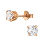 Round 5mm - 925 Sterling Silver Basic Stud Earrings SD49545