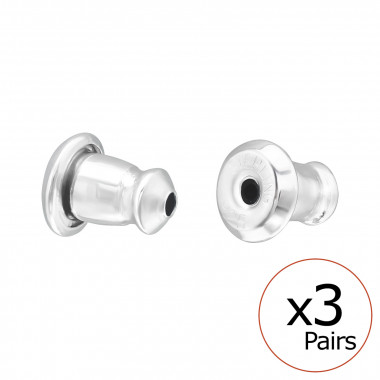 Bullet Butterfly Backs - 925 Sterling Silver Basic Stud Earrings SD49764