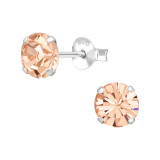 Round 6mm - 925 Sterling Silver Basic Stud Earrings SD50496