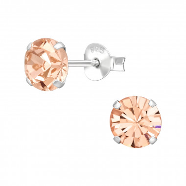 Round 6mm - 925 Sterling Silver Basic Stud Earrings SD50496