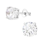 Round - 925 Sterling Silver Basic Stud Earrings SD5163