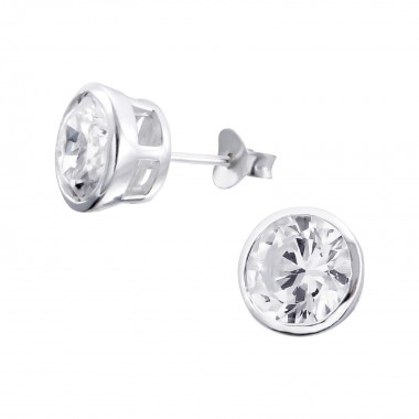 Round - 925 Sterling Silver Basic Stud Earrings SD5587