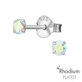 Round - 925 Sterling Silver Basic Stud Earrings SD8985