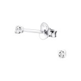 Round - 925 Sterling Silver Basic Stud Earrings SD9469