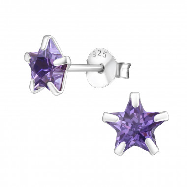 Star - 925 Sterling Silver Basic Stud Earrings SD9526