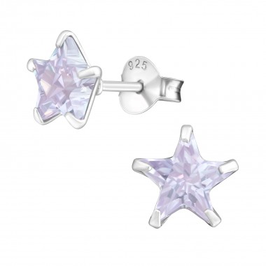 Star - 925 Sterling Silver Basic Stud Earrings SD9527