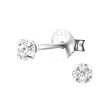 Round - 925 Sterling Silver Basic Stud Earrings SD9792