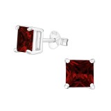 Square - 925 Sterling Silver Basic Stud Earrings SD996