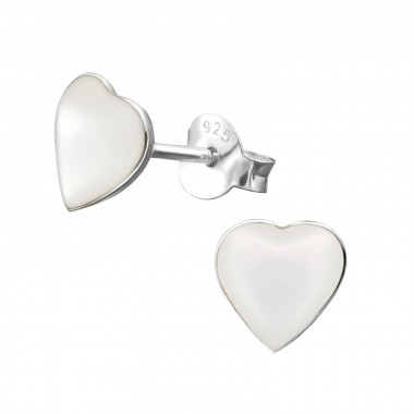 Heart - 925 Sterling Silver Semi-Precious Stud Earrings SD16548