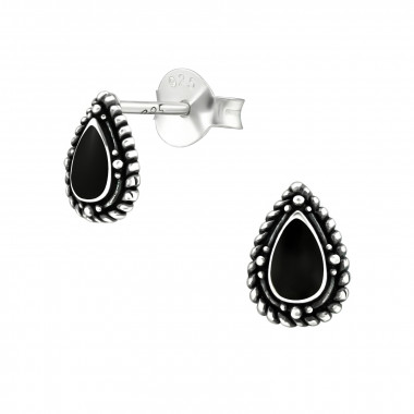 Teardrop - 925 Sterling Silver Semi-Precious Stud Earrings SD23201