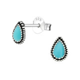 Tear - 925 Sterling Silver Semi-Precious Stud Earrings SD23210