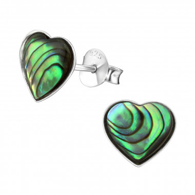 Heart - 925 Sterling Silver Semi-Precious Stud Earrings SD23521