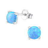Round - 925 Sterling Silver Semi-Precious Stud Earrings SD23621