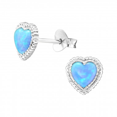 Heart - 925 Sterling Silver Semi-Precious Stud Earrings SD23627