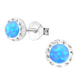 Round - 925 Sterling Silver Semi-Precious Stud Earrings SD24576