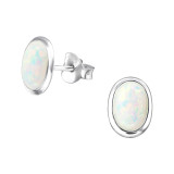 Oval - 925 Sterling Silver Semi-Precious Stud Earrings SD26902