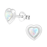 Heart - 925 Sterling Silver Semi-Precious Stud Earrings SD26906