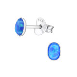 Oval - 925 Sterling Silver Semi-Precious Stud Earrings SD27445