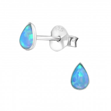 Teardrop - 925 Sterling Silver Semi-Precious Stud Earrings SD27447