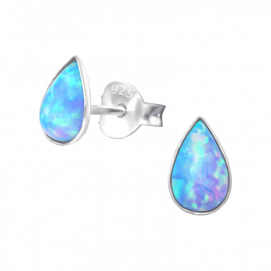 Teardrop - 925 Sterling Silver Semi-Precious Stud Earrings SD27448