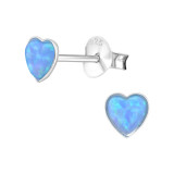 Heart - 925 Sterling Silver Semi-Precious Stud Earrings SD27457