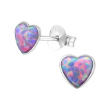 Heart - 925 Sterling Silver Semi-Precious Stud Earrings SD27458