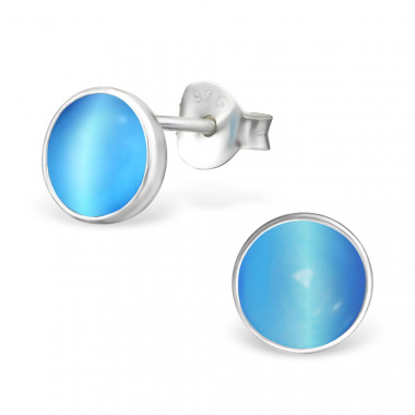 Round - 925 Sterling Silver Semi-Precious Stud Earrings SD30285