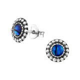 Round - 925 Sterling Silver Semi-Precious Stud Earrings SD30786