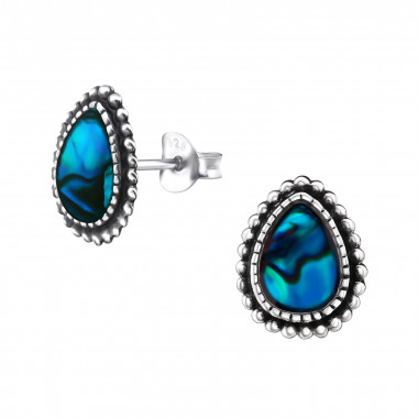 Pear - 925 Sterling Silver Semi-Precious Stud Earrings SD30901