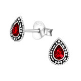 Teardrop - 925 Sterling Silver Semi-Precious Stud Earrings SD31221