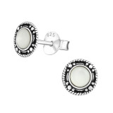 Round - 925 Sterling Silver Semi-Precious Stud Earrings SD31672