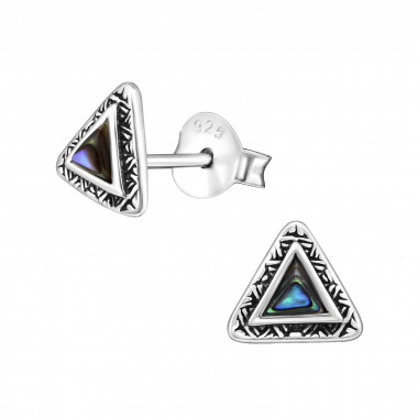 Ethnic - 925 Sterling Silver Semi-Precious Stud Earrings SD31914